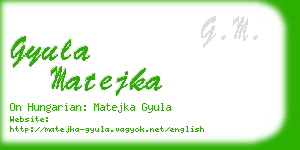 gyula matejka business card